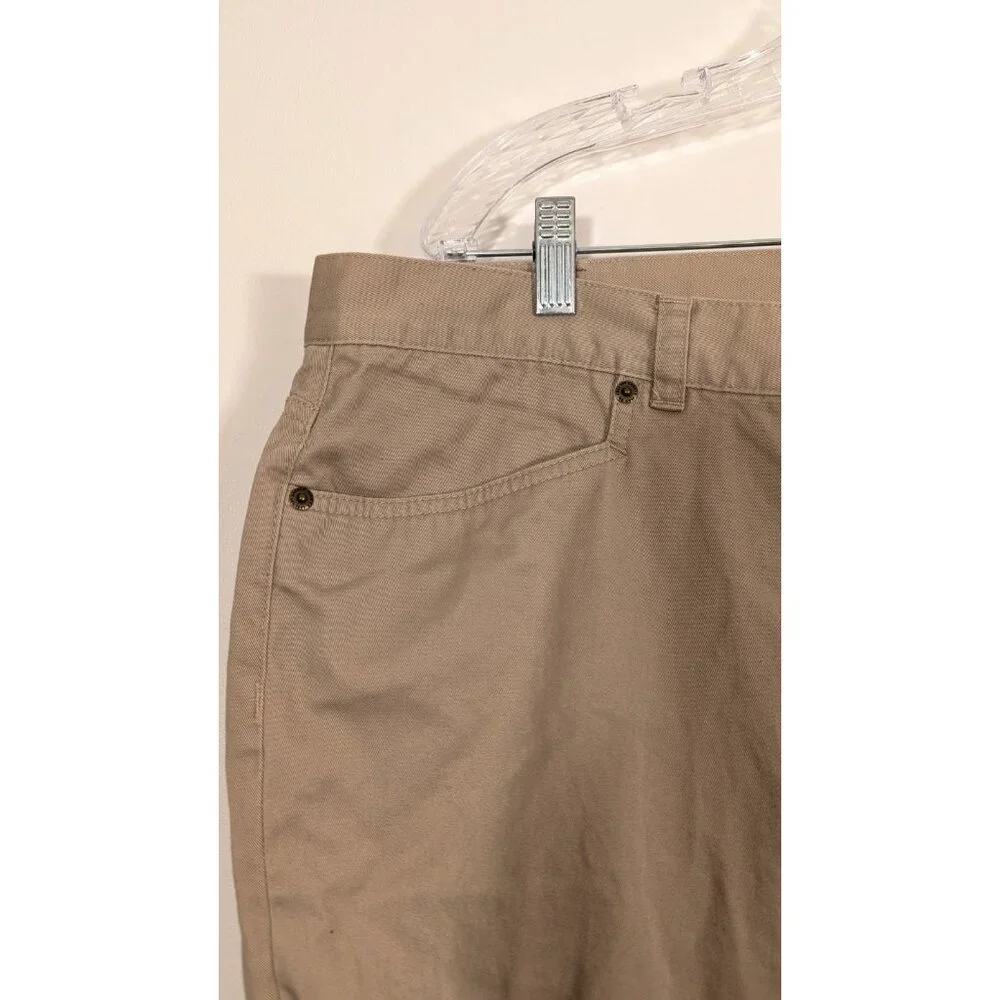 Lauren Ralph‎ Lauren 18W Jeans Khaki Tan Classic Mid Calf Pants Cotton Cropped